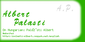 albert palasti business card